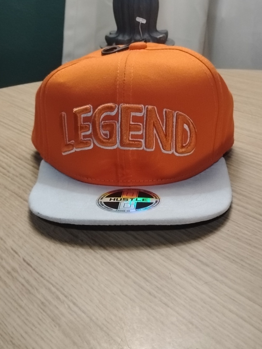 Hustler Hollywood Orange and White "LEGEND" Snapback Hat